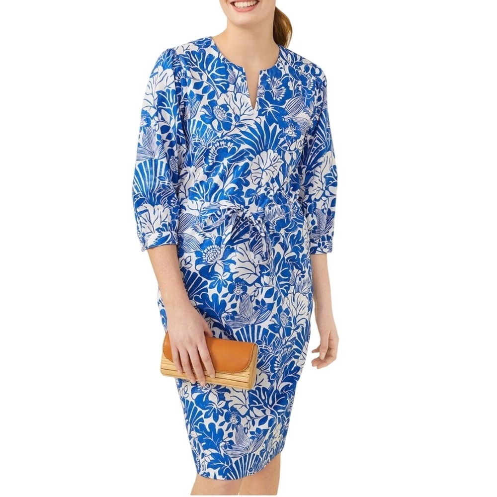 J. McLaughlin Blue and White Floral Mini Dress